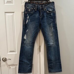 Rock Revival Men's Distressed Blue Jeans (Zed Straight)